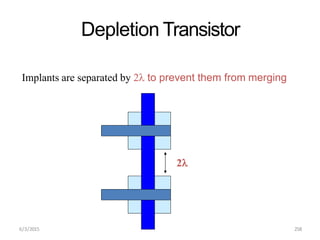 Depletion Transistor
Implants are separated by 2 to prevent them from merging
2
6/3/2015 258
 