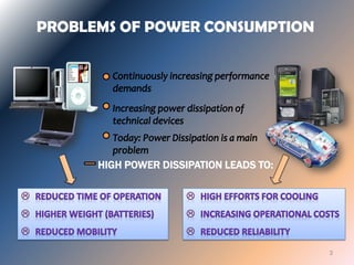 3
PROBLEMS OF POWER CONSUMPTION
HIGH POWER DISSIPATION LEADS TO:
 