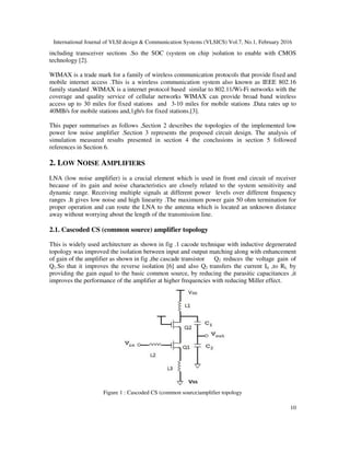 LOW POWER, LOW NOISE AMPLIFIERS DESIGN AND ANALYSIS FOR RF RECEIVER ...