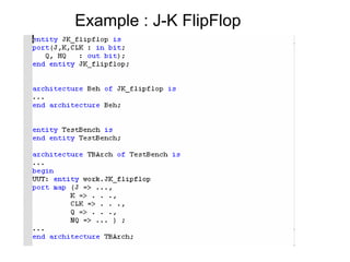 Example : J-K FlipFlop
 