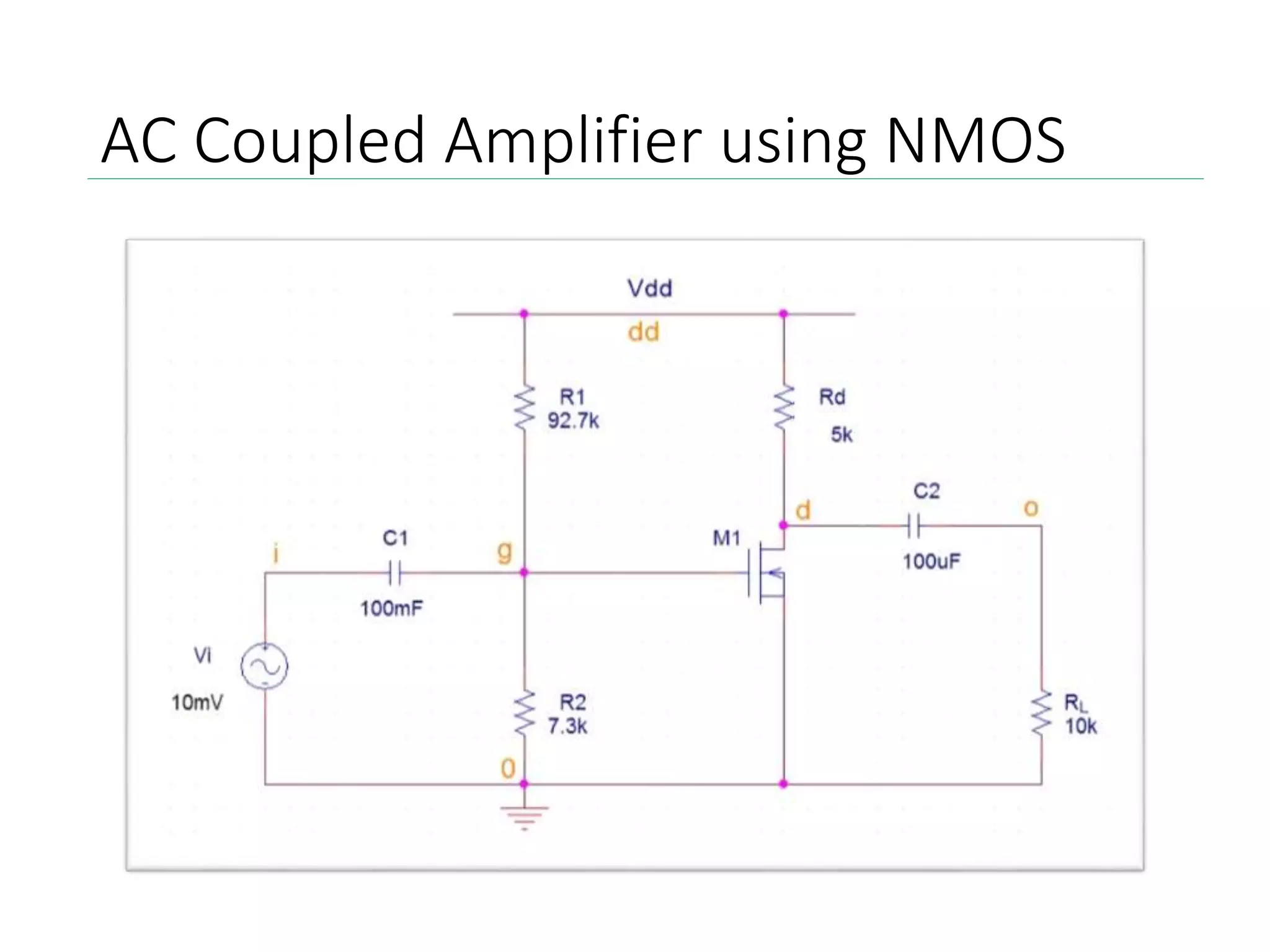 AC Coupled Amplifier using NMOS
 