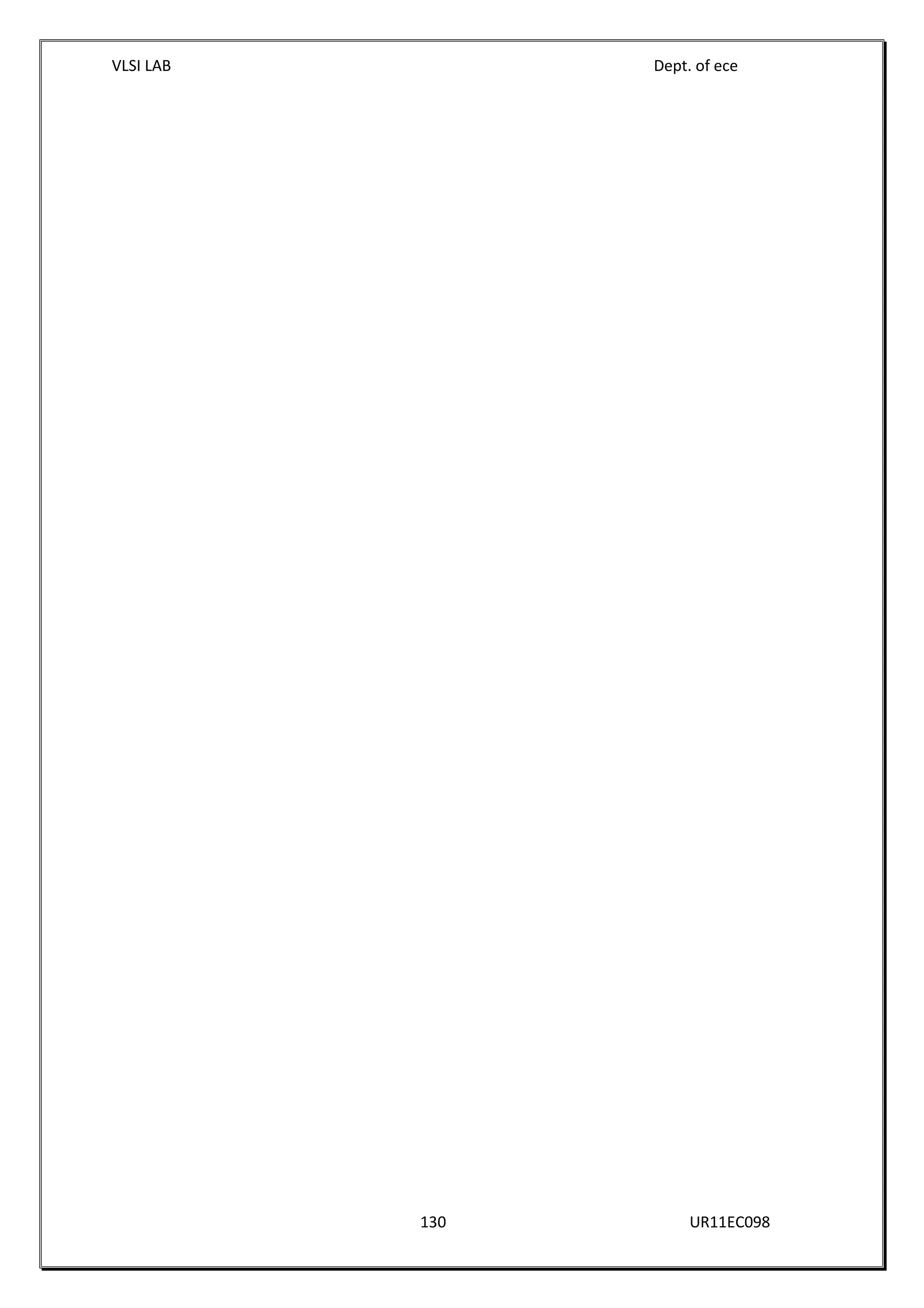 VLSI LAB Dept. of ece
130 UR11EC098
 