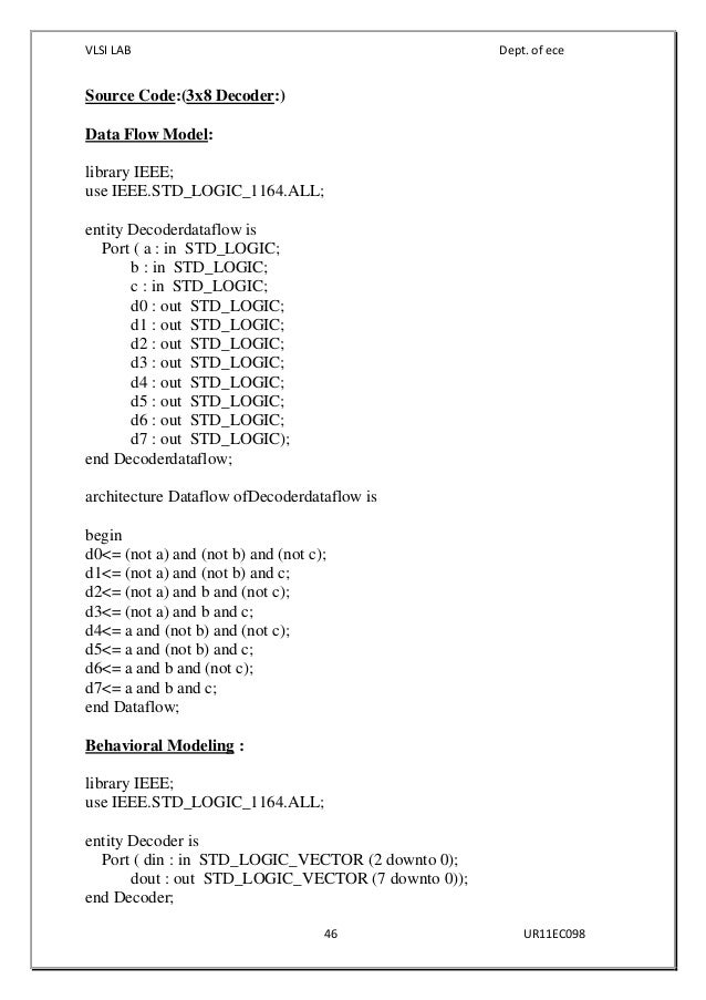 VLSI Lab manual PDF logic diagram of 3x8 decoder 