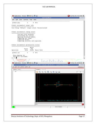 VLSI LAB MANUAL
Bearys Institute of Technology, Dept. of ECE, Mangaluru Page 17
 
