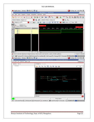 VLSI LAB MANUAL
Bearys Institute of Technology, Dept. of ECE, Mangaluru Page 22
 