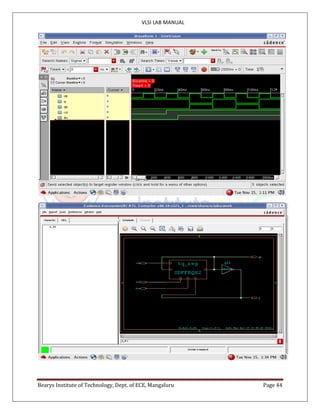 VLSI LAB MANUAL
Bearys Institute of Technology, Dept. of ECE, Mangaluru Page 44
 