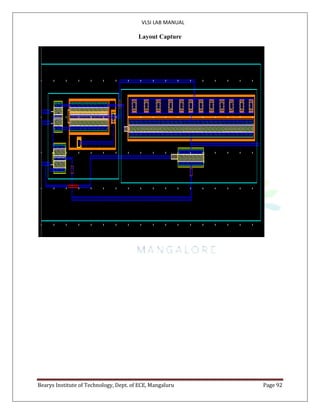 VLSI LAB MANUAL
Bearys Institute of Technology, Dept. of ECE, Mangaluru Page 92
Layout Capture
 