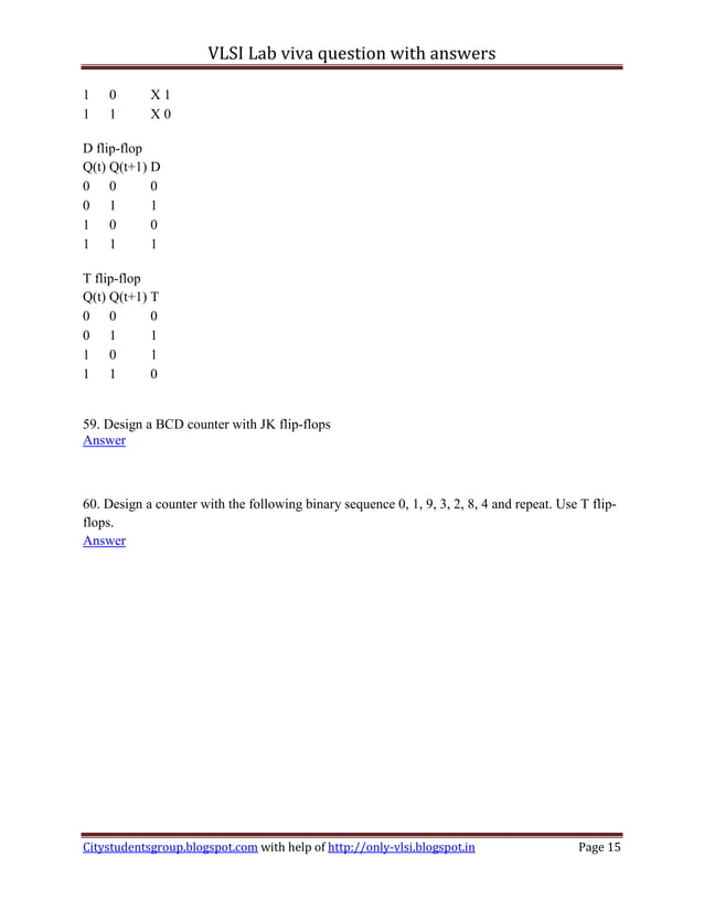 Vlsi lab viva question with answers