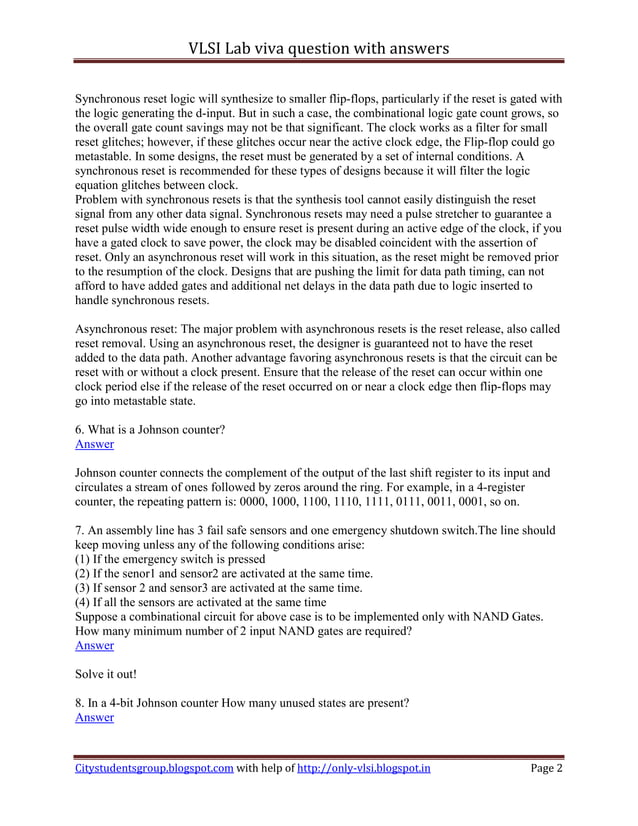 Vlsi lab viva question with answers