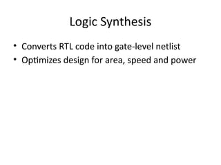 Rtl Netlist Code Comprehensive Introduction to VLSI: Concepts, Design Flow, and ...
