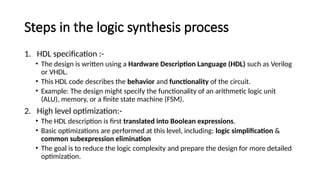 VLSI Logic synthesis (1).pptx %ighdhdhshsgsgshshshfghhhhj | PPTX
