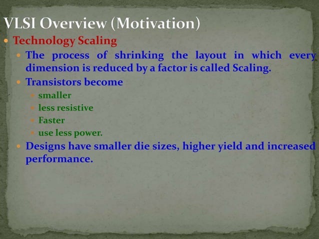 Very Large Scale Integrated Circuits VLSI Overview | PPTX | Physics ...