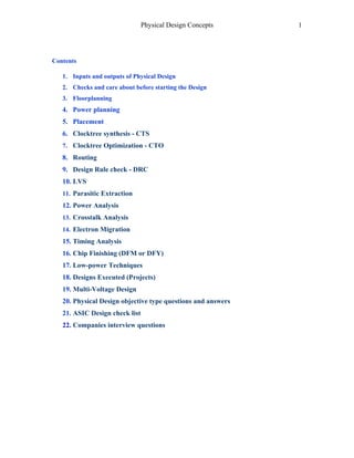 Clocktree VLSI Physical Design Physical Design Concepts | PDF