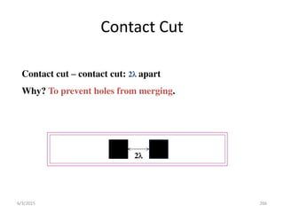 Contact Cut
Contact cut – contact cut: 2apart
Why? To prevent holes from merging. 
2
6/3/2015 266
 