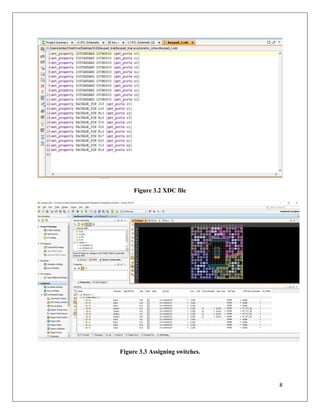 8
Figure 3.2 XDC file
Figure 3.3 Assigning switches.
 