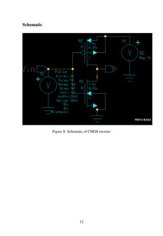 Schematic
Figure 8: Schematic of CMOS inverter
12
 
