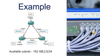 Example
Available subnet - 192.168.2.0/24
 