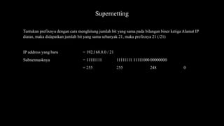 VLSM dan CIDR (Subnetting dan Supernetting) | PPTX