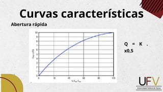 Curvas características
Abertura rápida
Q = K .
x0,5
 