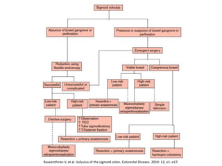 Raveenthiran V, et al. Volvulus of the sigmoid colon. Colorectal Disease. 2010: 12; e1–e17.
 