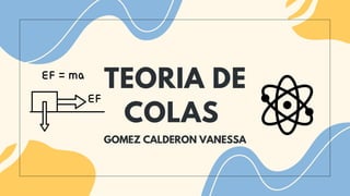 TEORIA DE
COLAS
GOMEZ CALDERON VANESSA
 