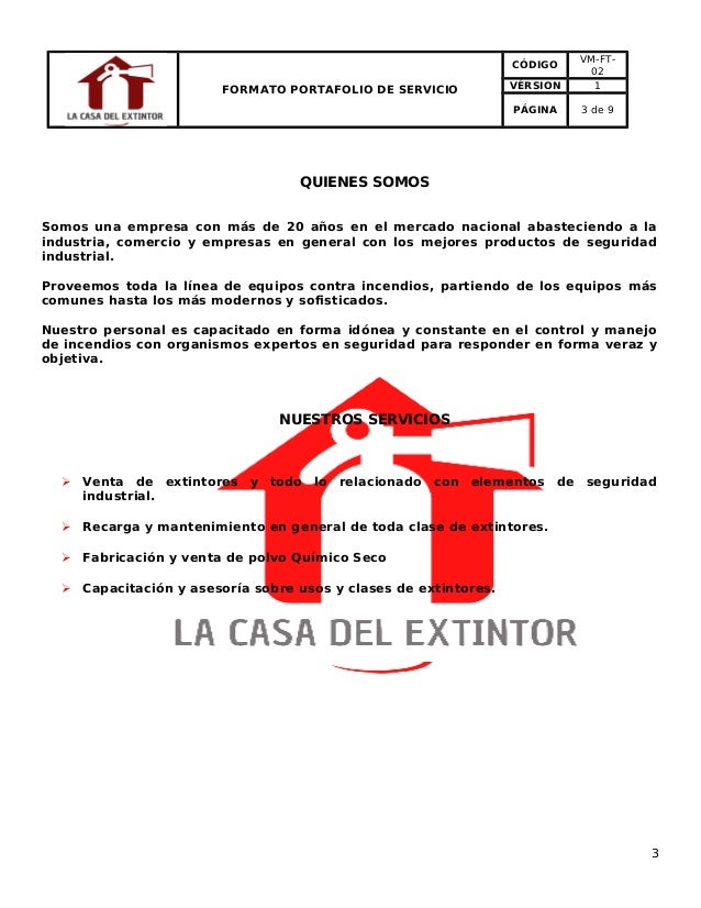 Portafolio de Servicios La Casa del Extintor