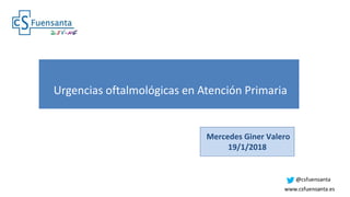 Urgencias oftalmológicas en Atención Primaria
Mercedes Giner Valero
19/1/2018
 