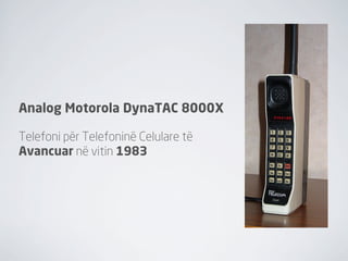 Analog Motorola DynaTAC 8000X

Telefoni për Telefoninë Celulare të
Avancuar në vitin 1983
 