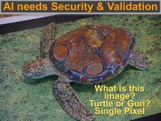 AI needs Security & Validation
What is this
image?
Turtle or Gun?
Single Pixel
 