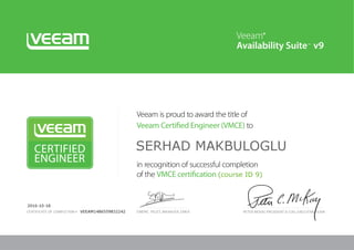 Veeam Certified Engineer - VMCE9