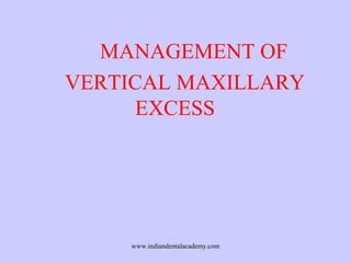 MANAGEMENT OF
VERTICAL MAXILLARY
EXCESS

www.indiandentalacademy.com

 