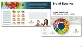 Brand Essence 
Legacy Trading USA 
2 fold brochure - inside / outside 
38 
 