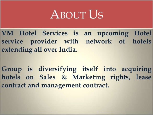 vm hotel services hotel service pro