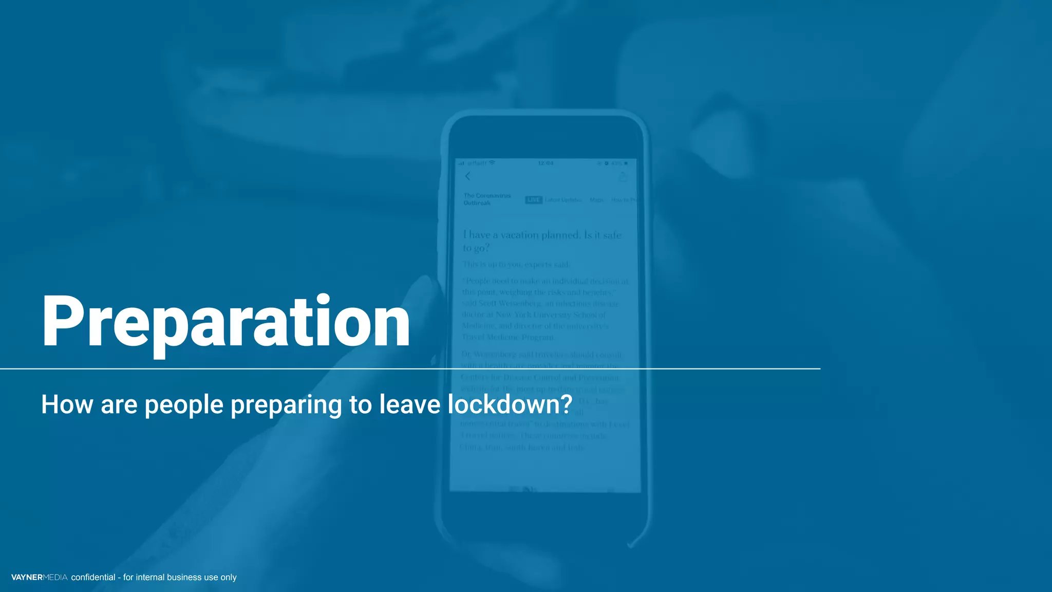 confidential - for internal business use only
Preparation
How are people preparing to leave lockdown?
 