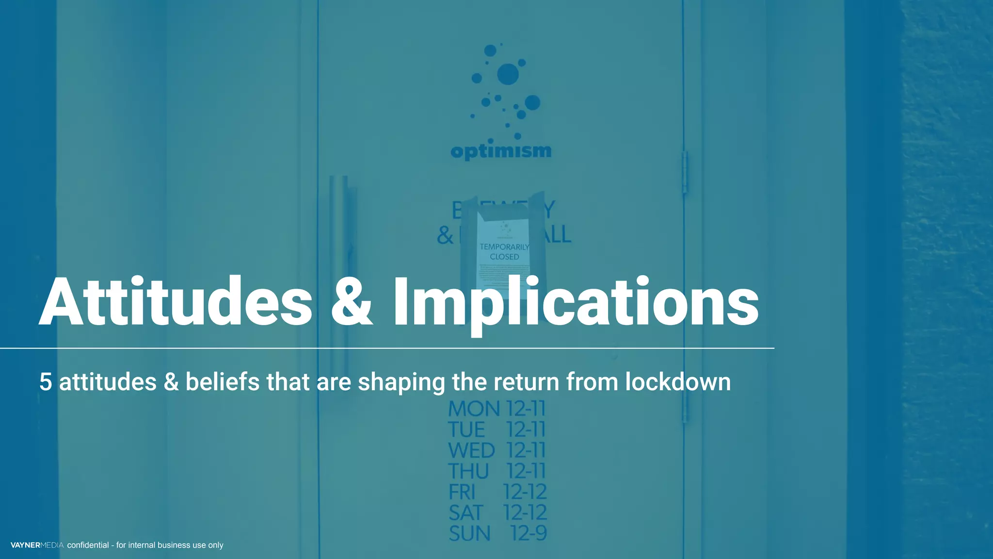 confidential - for internal business use only
Attitudes & Implications
5 attitudes & beliefs that are shaping the return from lockdown
 