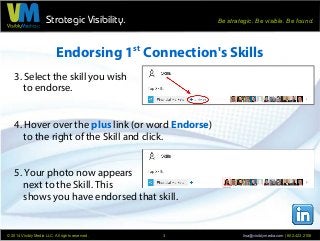 Strategic Visibility. Be strategic. Be visible. Be found.
© 2014 Visibly Media LLC. All rights reserved. lisa@visiblymedia...