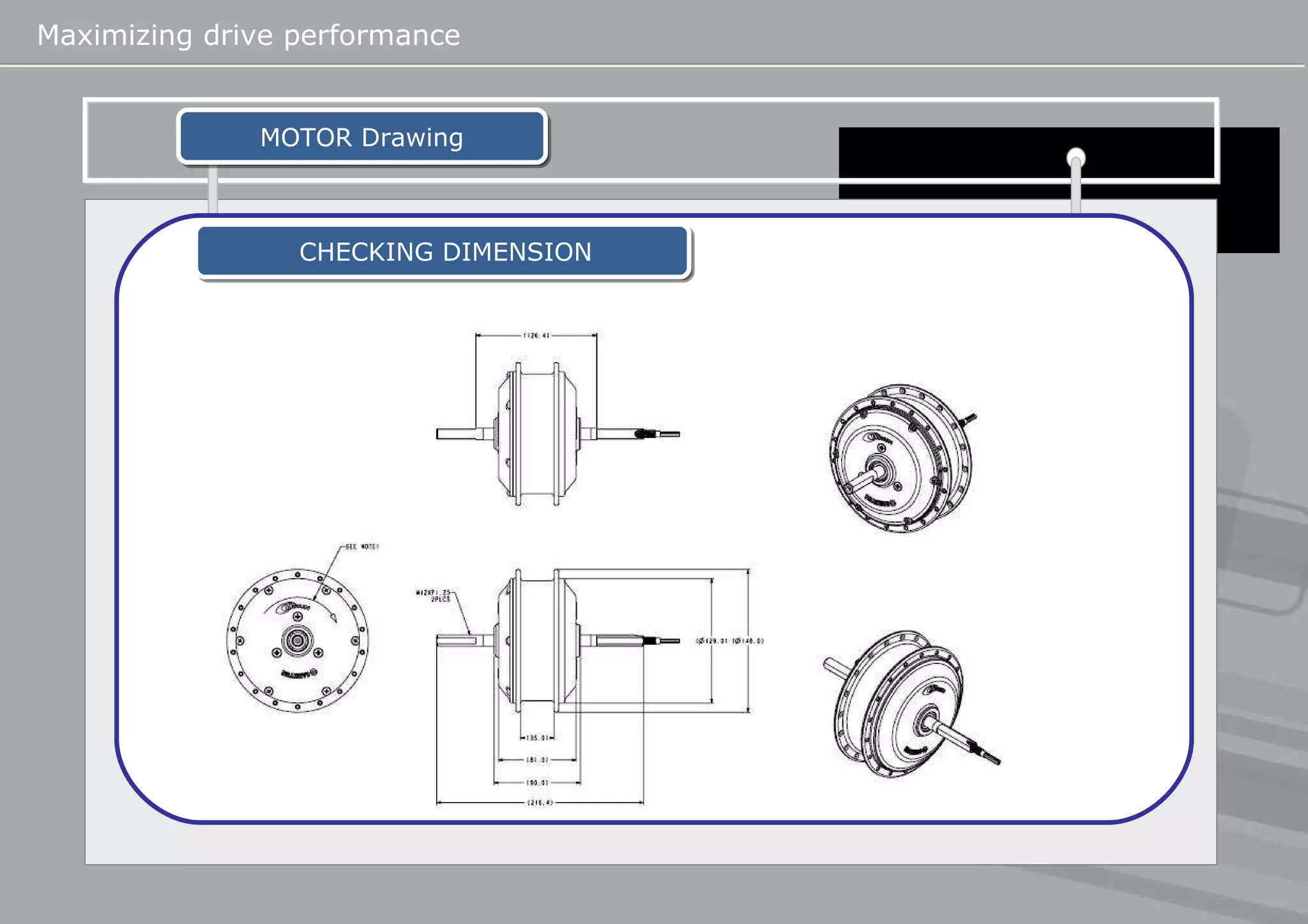 Maximizing drive performance   CHECKING DIMENSION MOTOR Drawing 