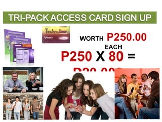 WORTH   P250.00
          EACH
P250 X 80 =
 P20,000
 