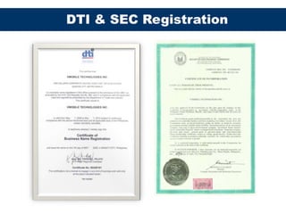 DTI & SEC Registration
 