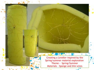 Creating a Leveller inspired by the Spring/summer material exploration  Theme -  Spring/Summer Materials – Sponge and thin wires 