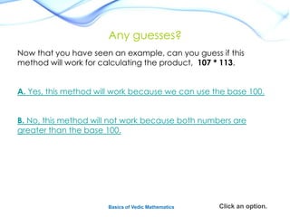Basics of Vedic Mathematics - Multiplication (1 of 2) | PPTX
