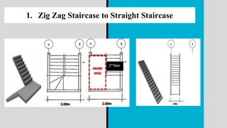 1. Zig Zag Staircase to Straight Staircase
 