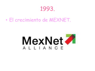 1993.
• El crecimiento de MEXNET.