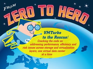 VMTurbo
to the Rescue!
Cracking the code on
addressing performance, efficiency and
risk issues across storage and virtualization
layers, one virtual data center
at a time
 