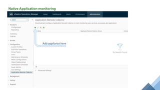 Native Application monitoring
Add appliance here
 
