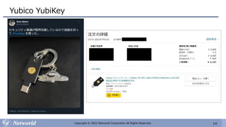 14
Copyright © 2022 Networld Corporation All Rights Reserved.
Yubico YubiKey
 