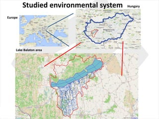 Studied environmental system
Europe
Lake	Balaton	area
Hungary
 