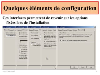 Quelques éléments de configuration
Yonel GRUSSON 35
Ces interfaces permettent de revenir sur les options
fixées lors de l'installation
 