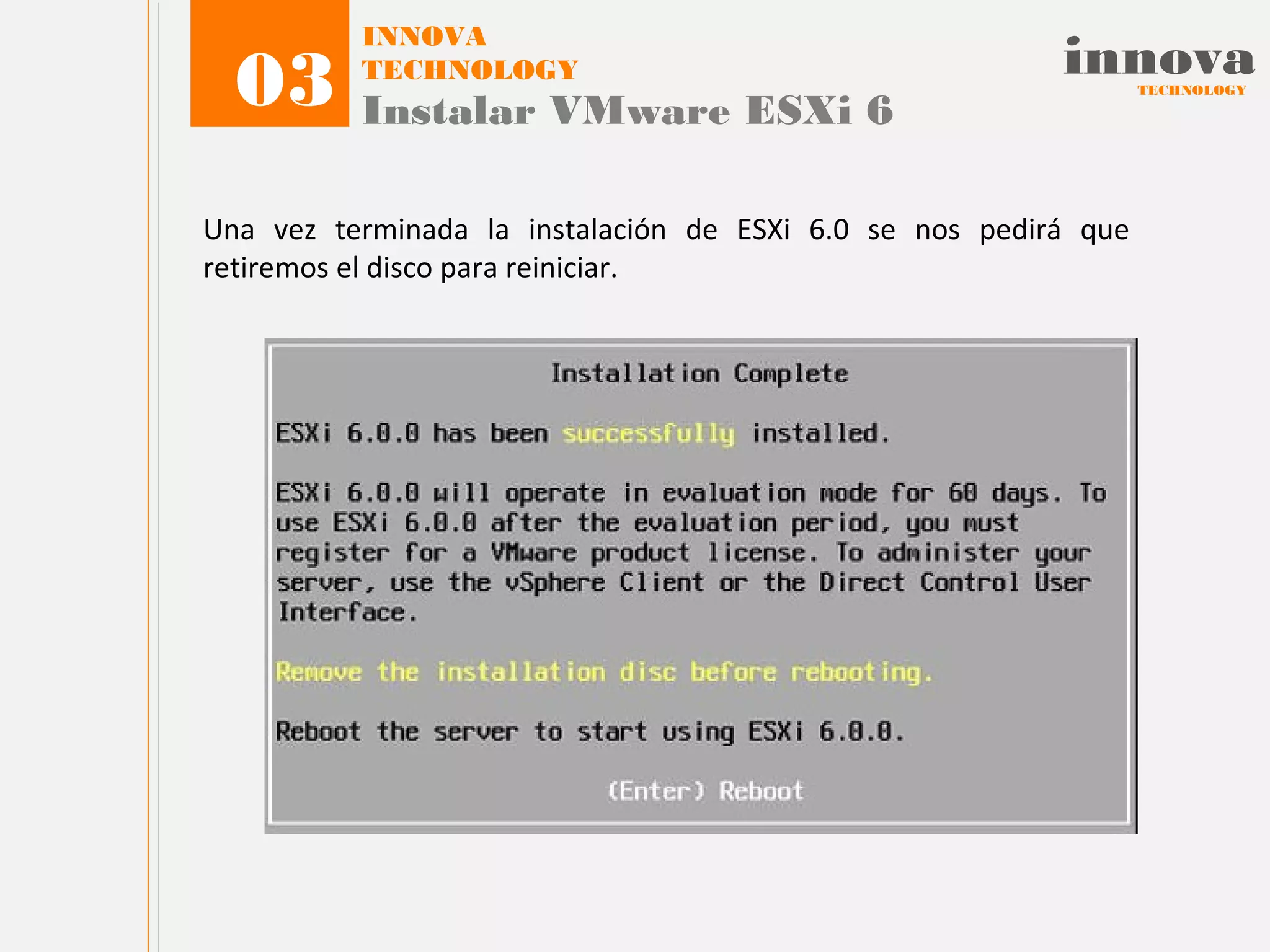 Guía de instalación de la version VMware ESXi 6.0.0 | PPT