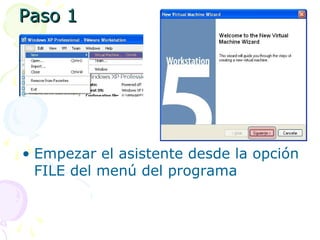 Paso 1Paso 1
• Empezar el asistente desde la opción
FILE del menú del programa
 
